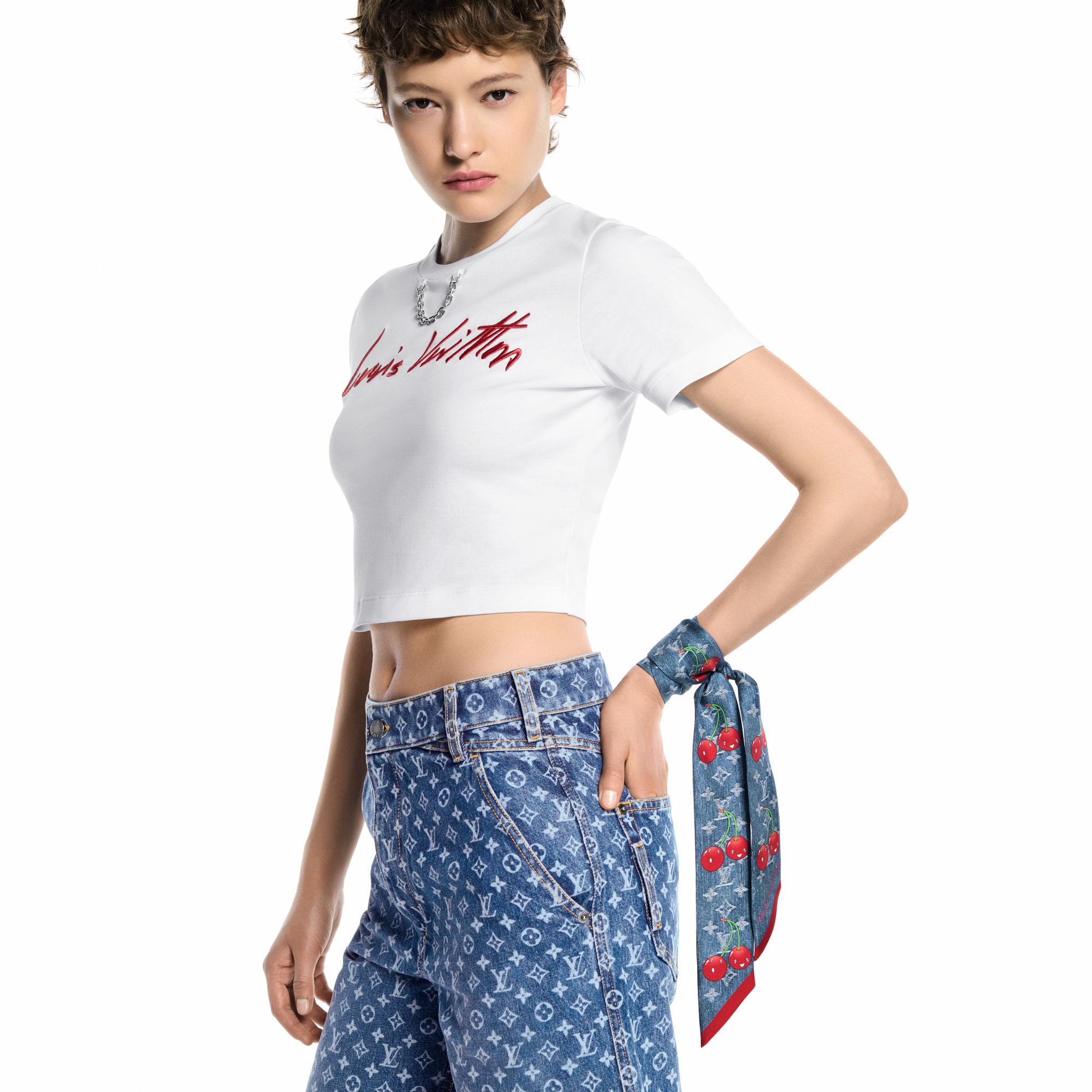 トップス LV LV x TM Denim Cerise Bandeau S00 - Accessories | LOUIS VUITTON